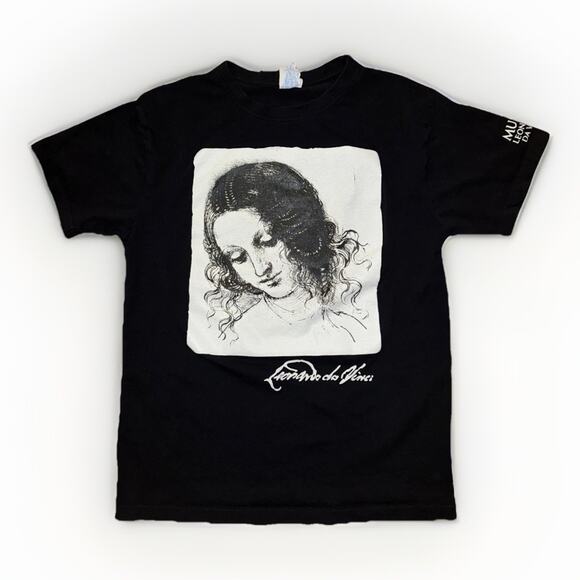 Leonardo Da Vinci Museum T-Shirt Black XS 17x22 Art Graphic Tee - Picture 1 of 4